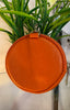 Real Leather Circular Coin Purse > Orange
