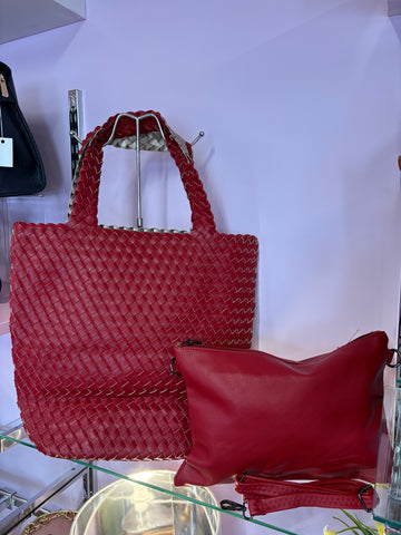 Basket Shoulder Bag In A Bag > Red