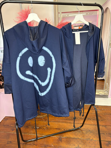 Smiley Graffiti Jacket > Navy