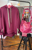 Leopard  Print Ribbon Hoodie > Burgundy