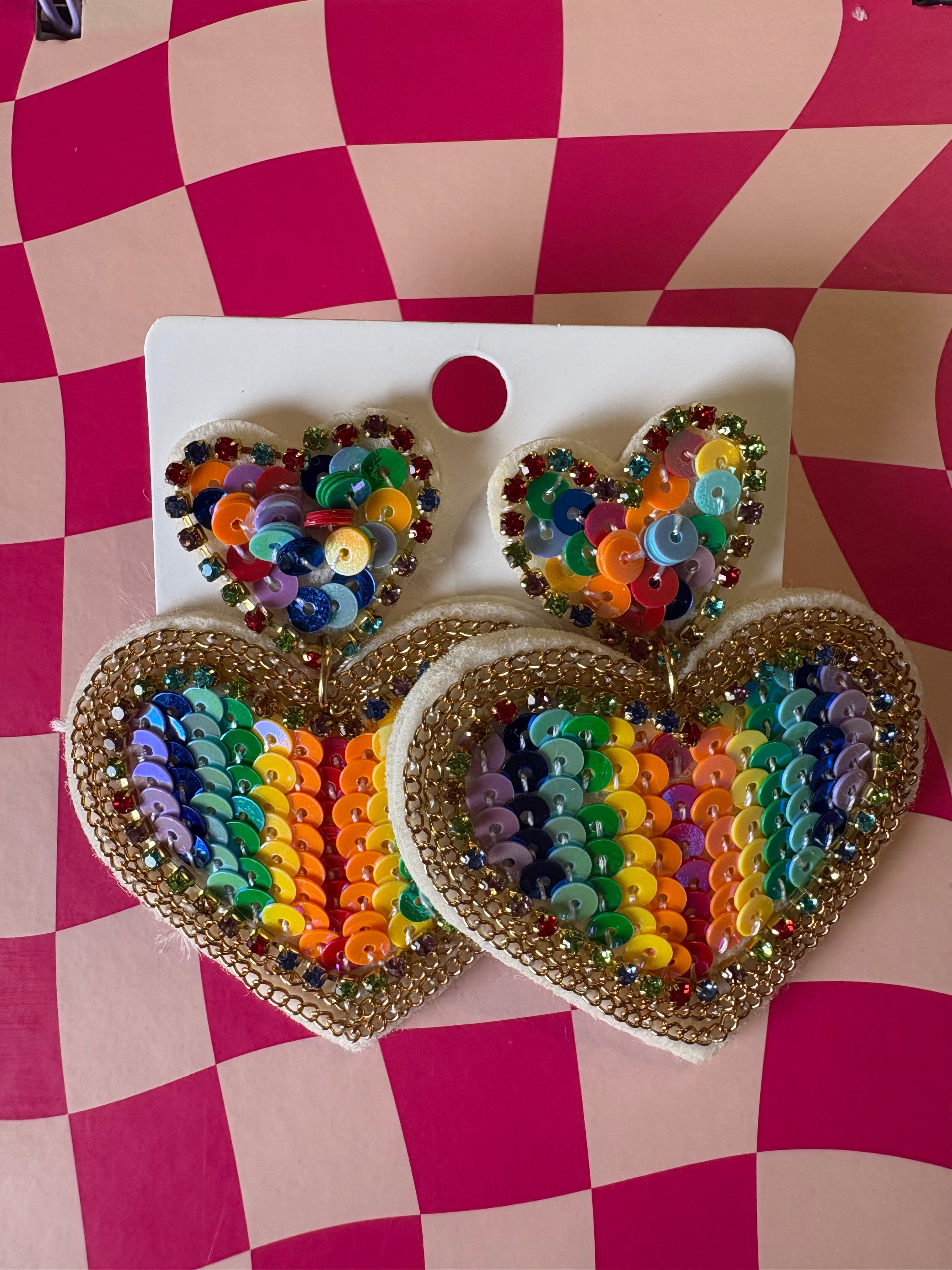 Queen of Heart Earrings > Rainbow