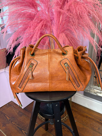 Drawstring Tan Handheld Bag