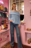 Chunky Knit Off Shoulder Jumper > Sky Blue