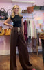 Two Stripe Wide Leg Joggers > Chocolate
