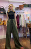 Two Stripe Wide Leg Joggers > Khaki
