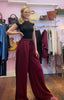 Two Stripe Wide Leg Jogger > Burgundy