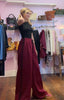 Two Stripe Wide Leg Jogger > Burgundy