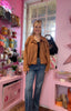Suedette Slouchy Jacket > Tan