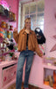 Suedette Slouchy Jacket > Tan