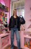Suedette Slouchy Jacket > Black