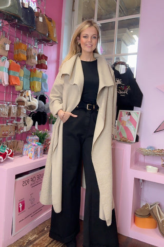 Waterfall Open Coat > Beige