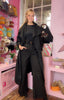 Waterfall Open Coat > Black