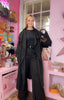 Waterfall Open Coat > Black