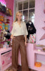 Pleather Tan Trousers
