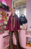 Leopard  Print Ribbon Hoodie > Burgundy