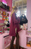 Leopard  Print Ribbon Hoodie > Burgundy