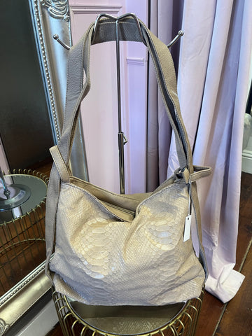 Snake Skin Shoulder Bag / Grey