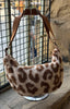Leopard Print Textured Sling Bag  > Light Beige