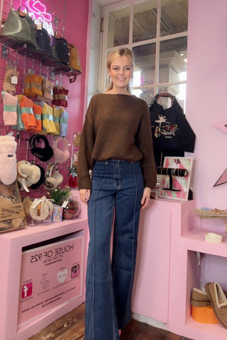 Basic Knit Jumper > Chocolate Brown