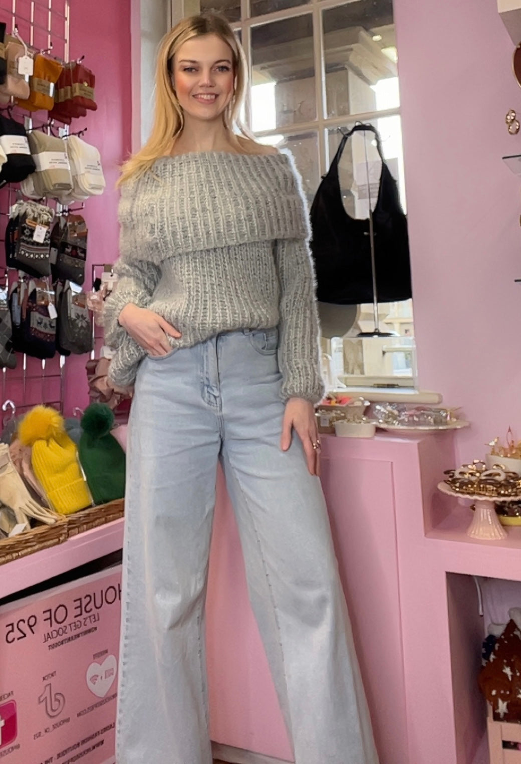 Off Shoulder  Jumper / Grey
