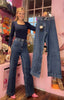 Wide Leg Stretch Jeans > Denim Blue