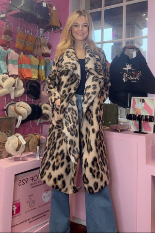 Leopard Print Open Coat