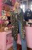 Leopard Print Open Coat > Khaki