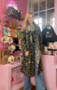 Leopard Print Open Coat > Khaki