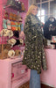 Leopard Print Open Coat > Khaki