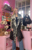 Leopard Print Open Coat > Black & White