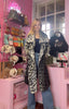 Leopard Print Open Coat > Black & White