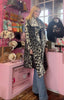 Leopard Print Open Coat > Black & White