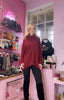 Cowl Neck Jumper > Burgundy