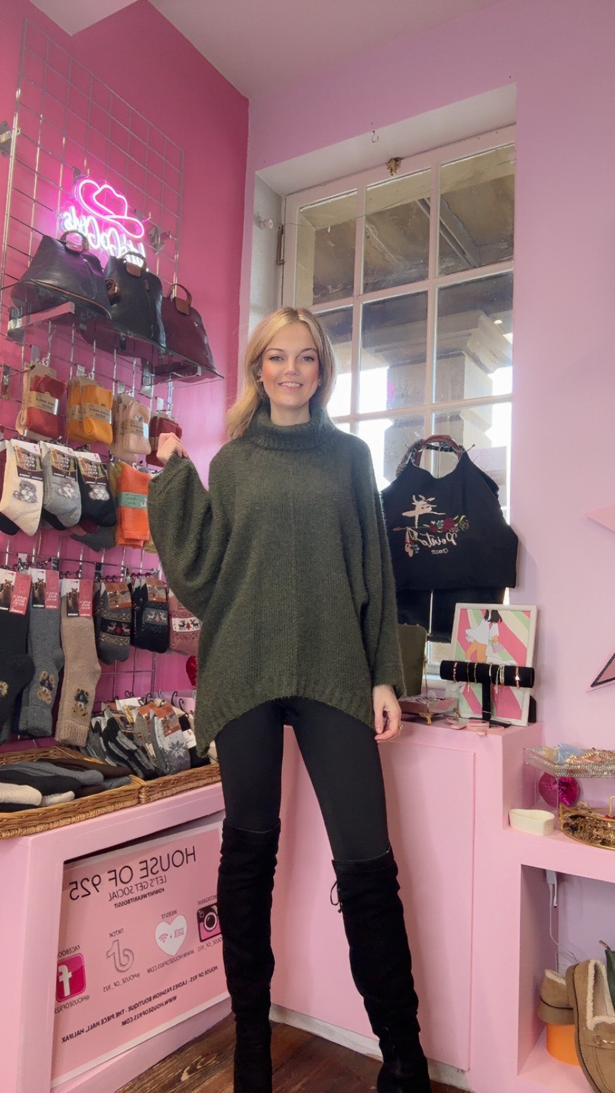 Cowl Neck Jumper > Khaki