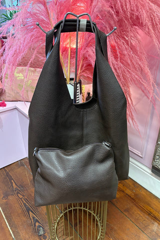 Slouchy Shoulder Bag In A Bag > Dark Choc