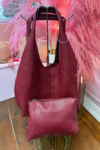 Slouchy Shoulder Bag In A Bag > Burgundy