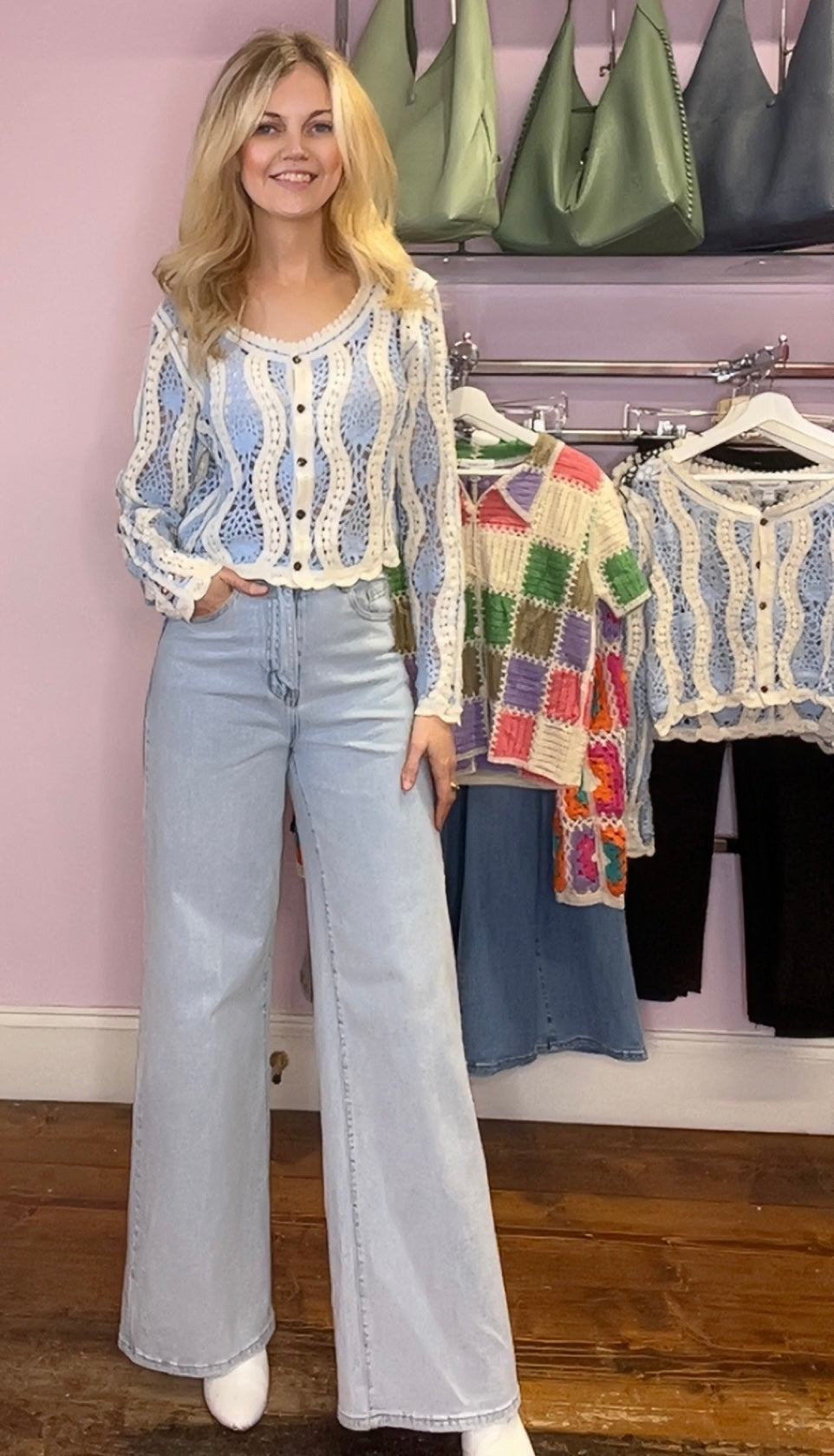 Crochet Cardigan / Sky Blue