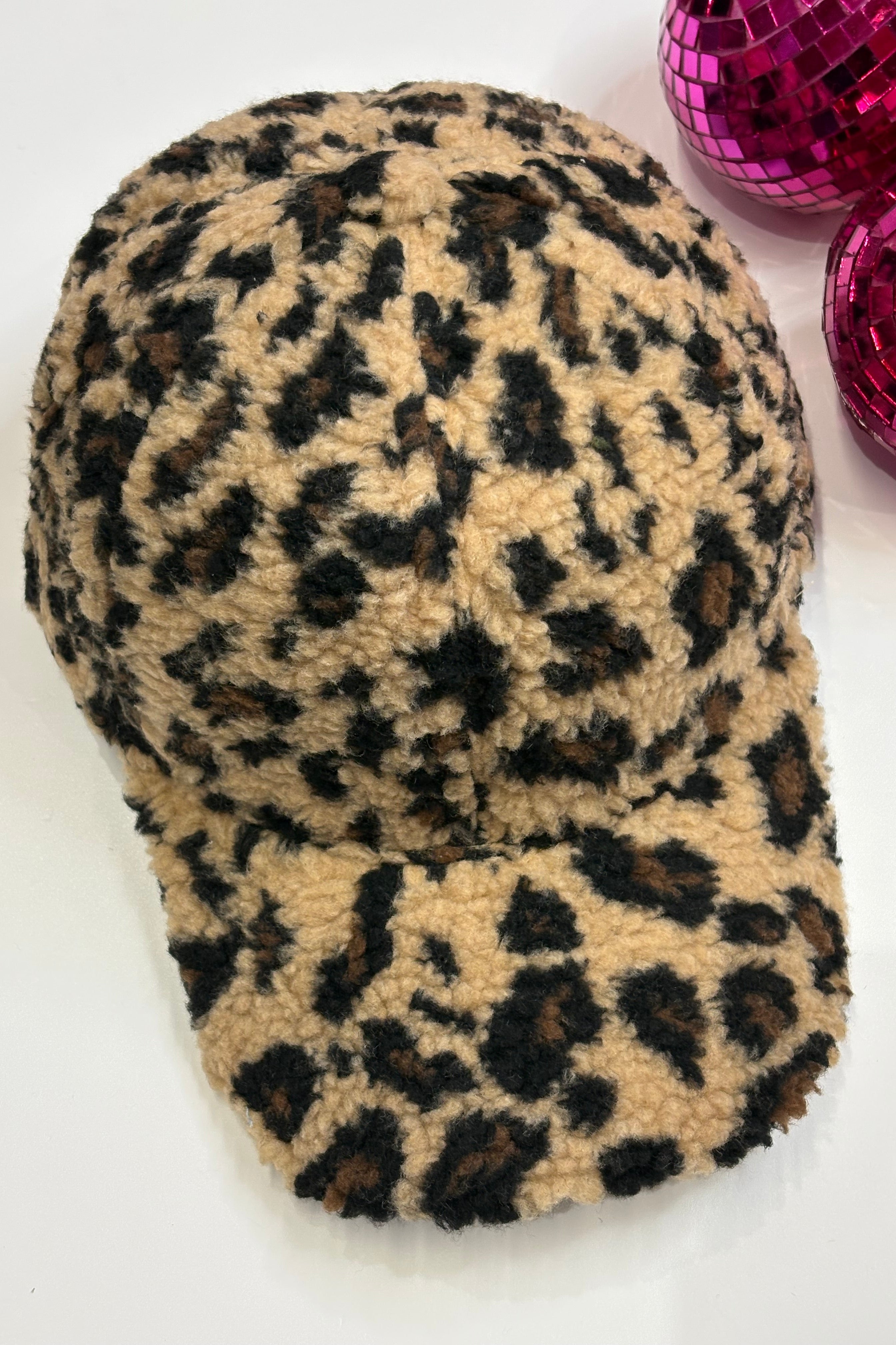 Fleece Leopard Print Baseball Cap