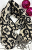 Leopard Print Scarf > Black and White