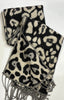 Leopard Print Scarf > Black and White