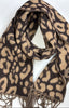 Leopard Print Scarf > Light Beige and Black
