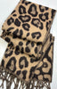 Leopard Print Scarf > Light Beige and Black