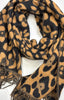 Leopard Print Scarf > Black