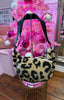 Leopard Print Textured Sling Bag > Black