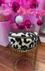 Leopard Print Textured Sling Bag > Small (Black & White)