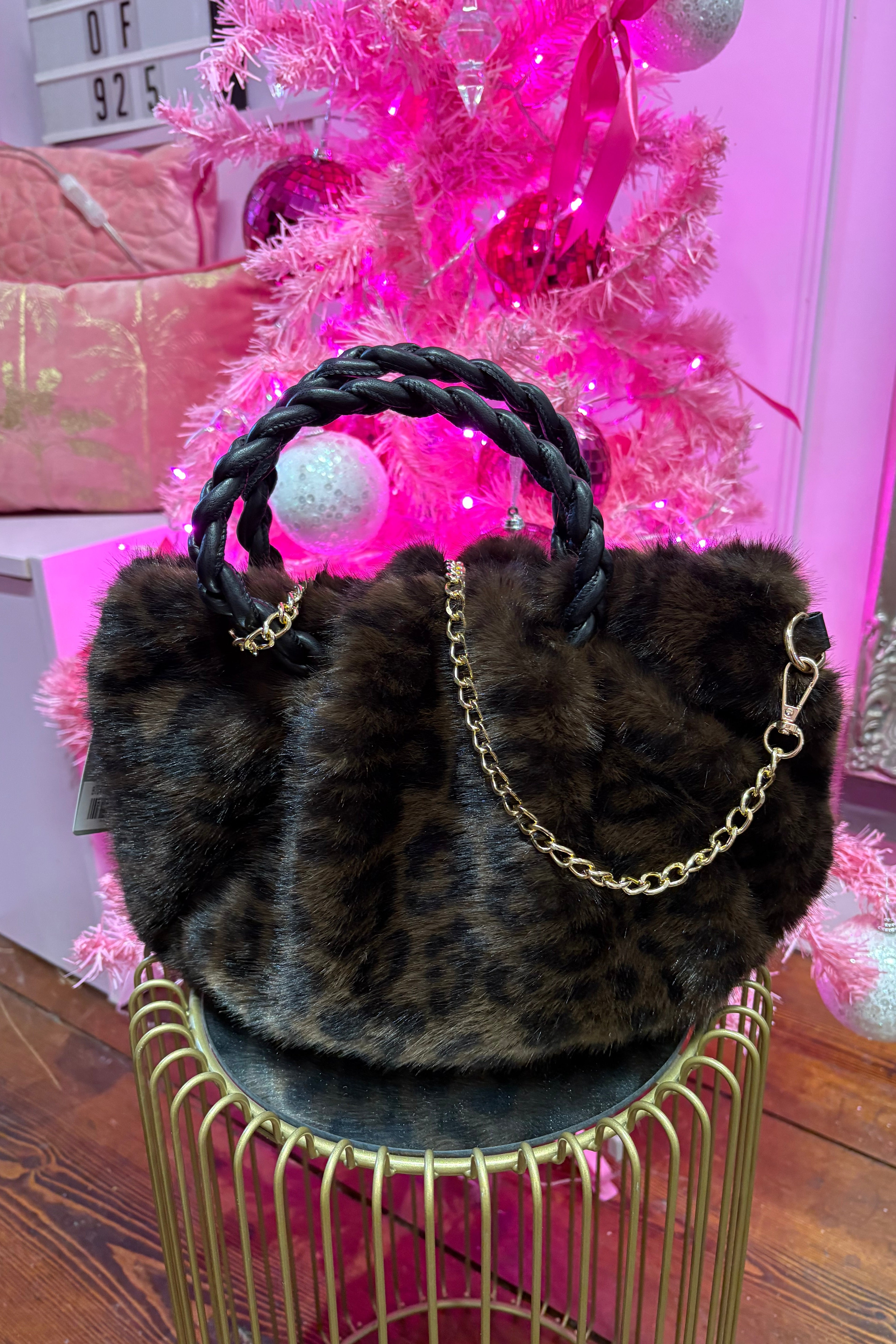 Faux Fur Bag > Leopard Print