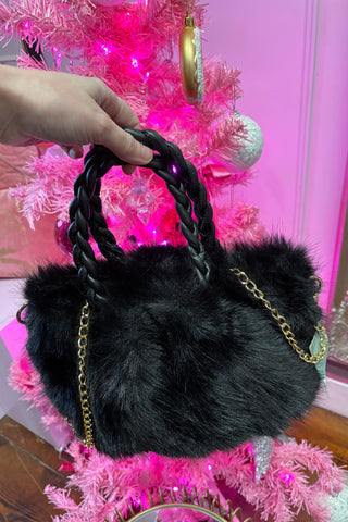 Faux Fur Bag > Black