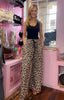 Wide Leg Leopard Print Trousers