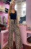 Wide Leg Leopard Print Trousers