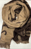 Bow Two Tone Scarf > Chocolate Brown and Tan
